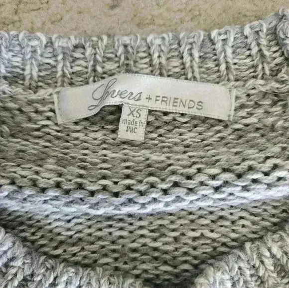 Lovers + Friends Womens Gray Chunky Knit 100% Wool Cropped Sweater XS - Picture 10 of 13